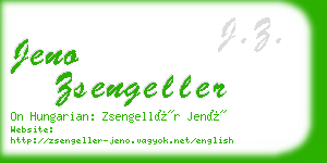 jeno zsengeller business card